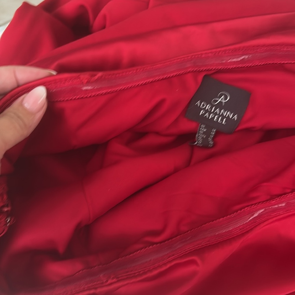 Adrianna Papell One Shoulder Jumpsuit Red 14 - Picture 15 of 17
